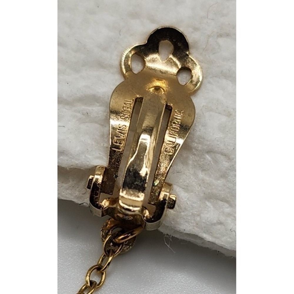 Lewis Segal California Signed Designer Vintage Gold Tone Dangle Drop Earrings - Picture 14 of 15